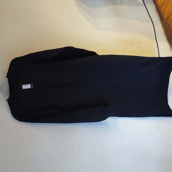 PrettyLittleThing | Black Crew Neck Fleeceback Sweat Maxi Dress Sz 10U 8 USA NWT - Picture 3 of 5